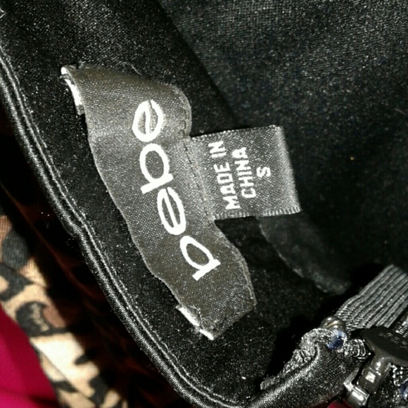 SM BEBE DRESS BACK OUT FRONT LOW CUT LEOPARD PRINT - Picture 5 of 8